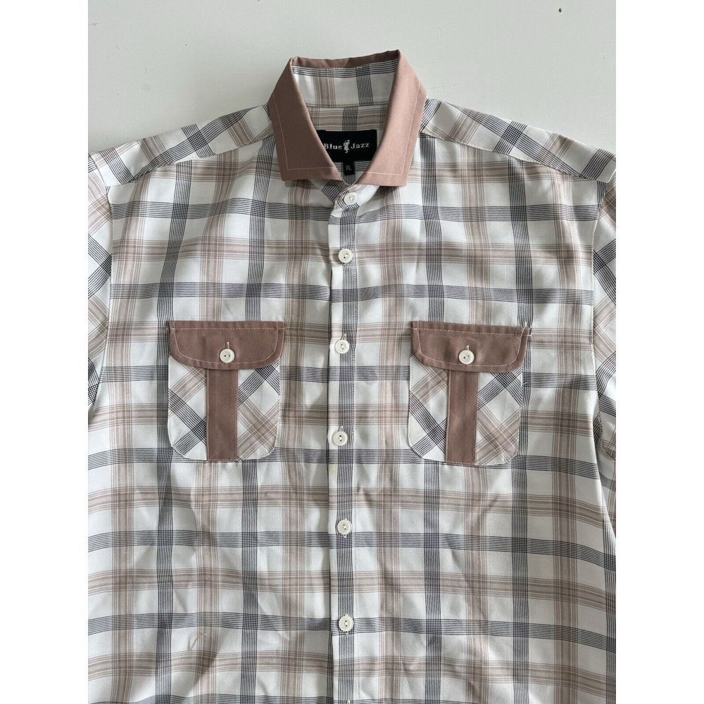 BLUE JAZZ  Men Short Sleeve Color Button‎ Front Shirt XL